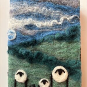 Quirky Needle Felted Sheep Journal Cover